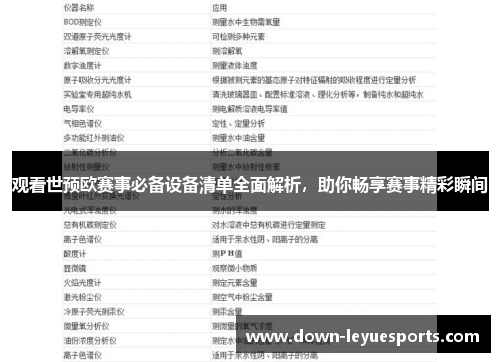 观看世预欧赛事必备设备清单全面解析,助你畅享赛事精彩瞬间 观看世预欧赛事必备设备清单全面解析,助你畅享赛事精彩瞬间